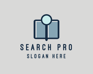 Magnifying Glass Book  logo design