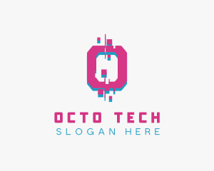 Digital Glitch Tech  logo design