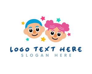 Character - Happy Children Preschooler logo design