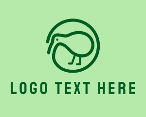New Zealand - Green Kiwi Bird logo design