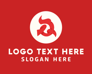 Blazing - Red Flame Letter Q logo design