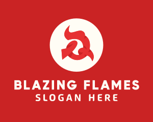 Inferno - Red Flame Letter Q logo design