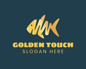 Gold - Gold Abstract Fish logo design
