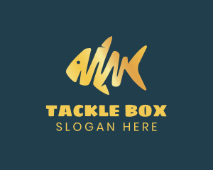 Tackle - Gold Abstract Fish logo design