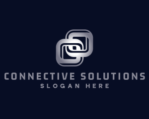 Silver Interlinked Chain logo design