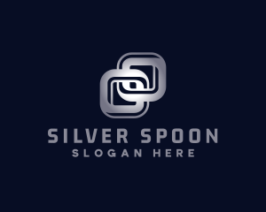 Silver Interlinked Chain logo design