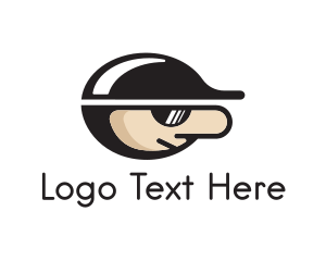 Black - Cap Sunglasses Cartoon logo design