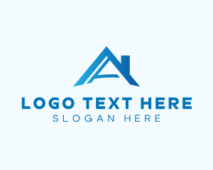 Architect - House Roof Letter A logo design