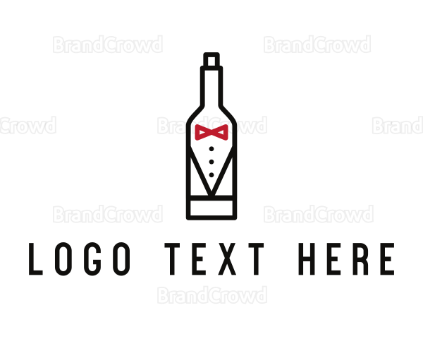 Drink Bottle Tuxedo Suit Logo