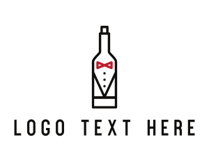 Pub - Drink Bottle Tuxedo Suit logo design