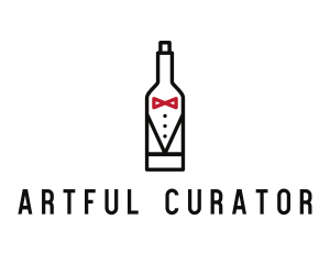 Drink Bottle Tuxedo Suit logo design