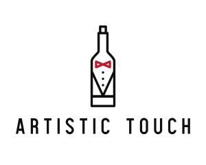 Drink Bottle Tuxedo Suit logo design