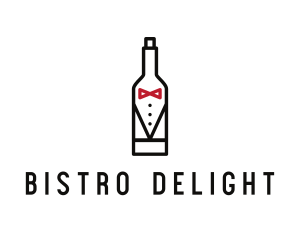 Drink Bottle Tuxedo Suit logo design