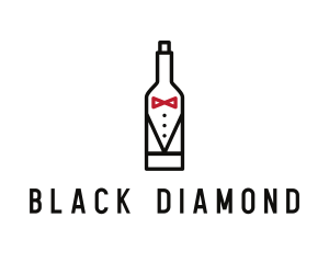 Drink Bottle Tuxedo Suit logo design