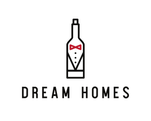 Wine Store - Drink Bottle Tuxedo Suit logo design