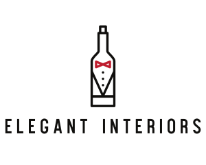 Drink Bottle Tuxedo Suit logo design