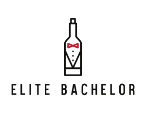 Drink Bottle Tuxedo Suit logo design