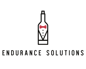 Drink Bottle Tuxedo Suit logo design