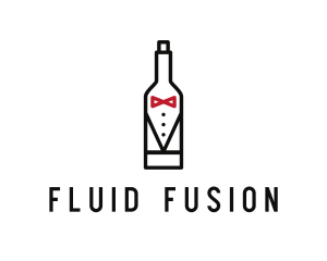 Drink Bottle Tuxedo Suit logo design