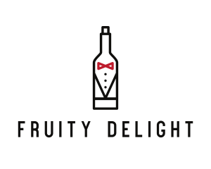 Drink Bottle Tuxedo Suit logo design