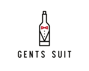Drink Bottle Tuxedo Suit logo design