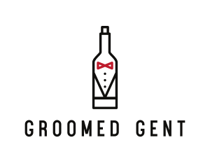 Groom - Drink Bottle Tuxedo Suit logo design