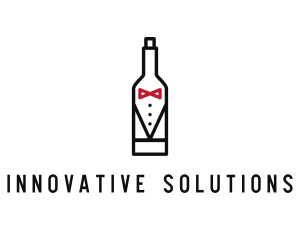 Drink Bottle Tuxedo Suit logo design