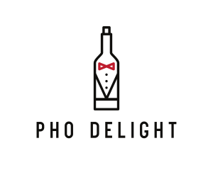 Drink Bottle Tuxedo Suit logo design