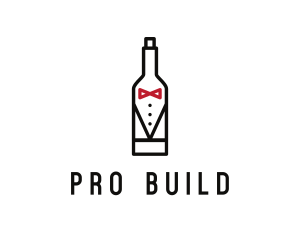 Drink Bottle Tuxedo Suit logo design