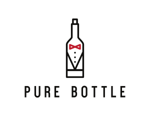 Bottle - Drink Bottle Tuxedo Suit logo design