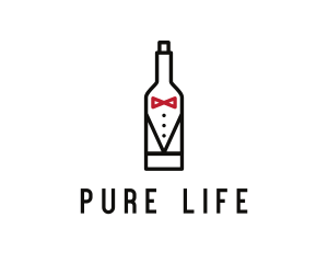Bottle - Drink Bottle Tuxedo Suit logo design