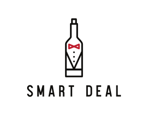 Drink Bottle Tuxedo Suit logo design