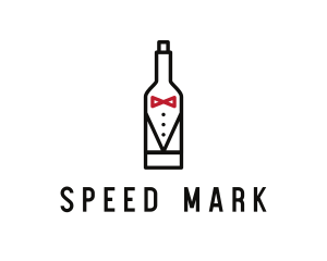 Drink Bottle Tuxedo Suit logo design