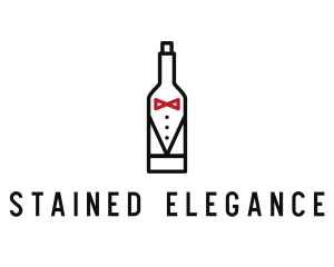 Drink Bottle Tuxedo Suit logo design