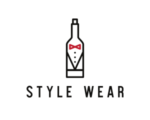 Drink Bottle Tuxedo Suit logo design