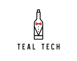 Drink Bottle Tuxedo Suit logo design