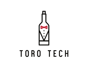 Drink Bottle Tuxedo Suit logo design