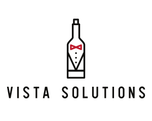 Drink Bottle Tuxedo Suit logo design