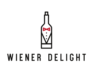 Drink Bottle Tuxedo Suit logo design