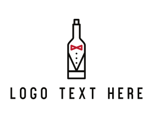Caterer - Drink Bottle Tuxedo Suit logo design