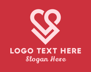 Dating Chat - Heart Dating App logo design