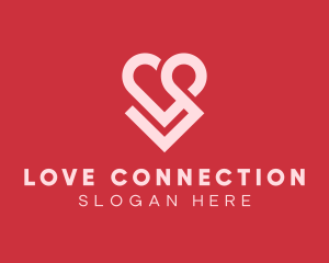 Dating - Heart Dating App logo design