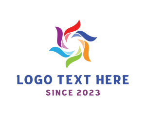 Company - Colorful Flower Stroke logo design