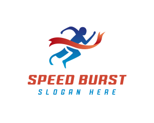 Sprinting - Prosthetic Runner Athlete logo design