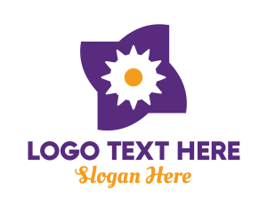 Organic - Mechanical Purple Flower logo design