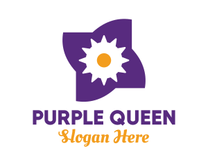 Mechanical Purple Flower logo design