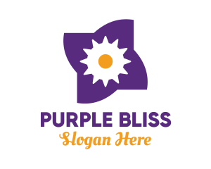 Purple - Mechanical Purple Flower logo design