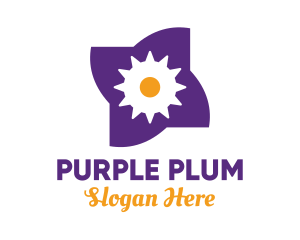 Purple - Mechanical Purple Flower logo design