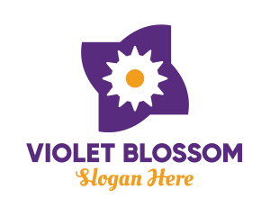 Mechanical Purple Flower logo design