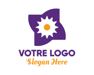 Purple - Mechanical Purple Flower logo design